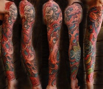 Ty McEwen - bio-mecanical sleeve tattoo